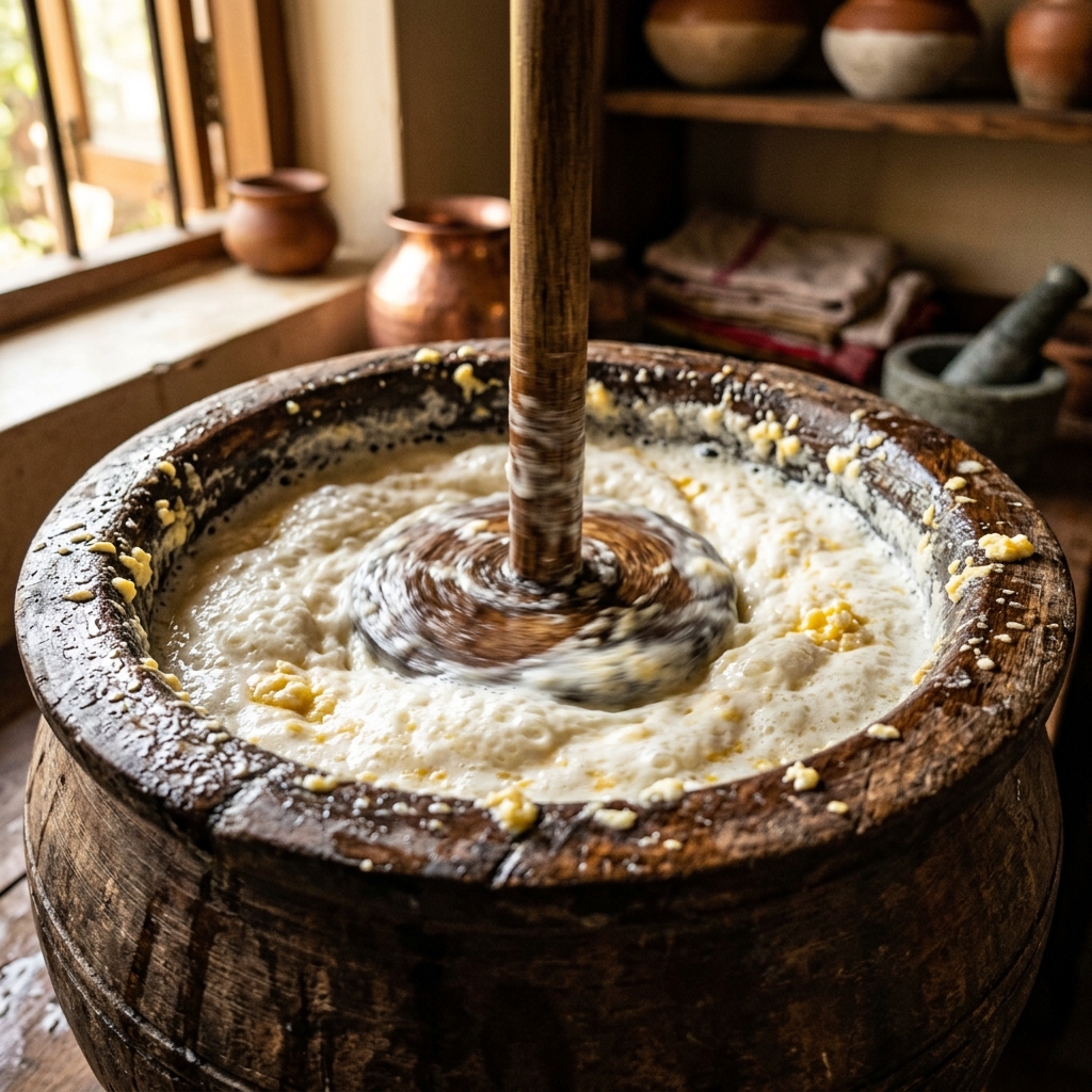 Bilona Curd Churning